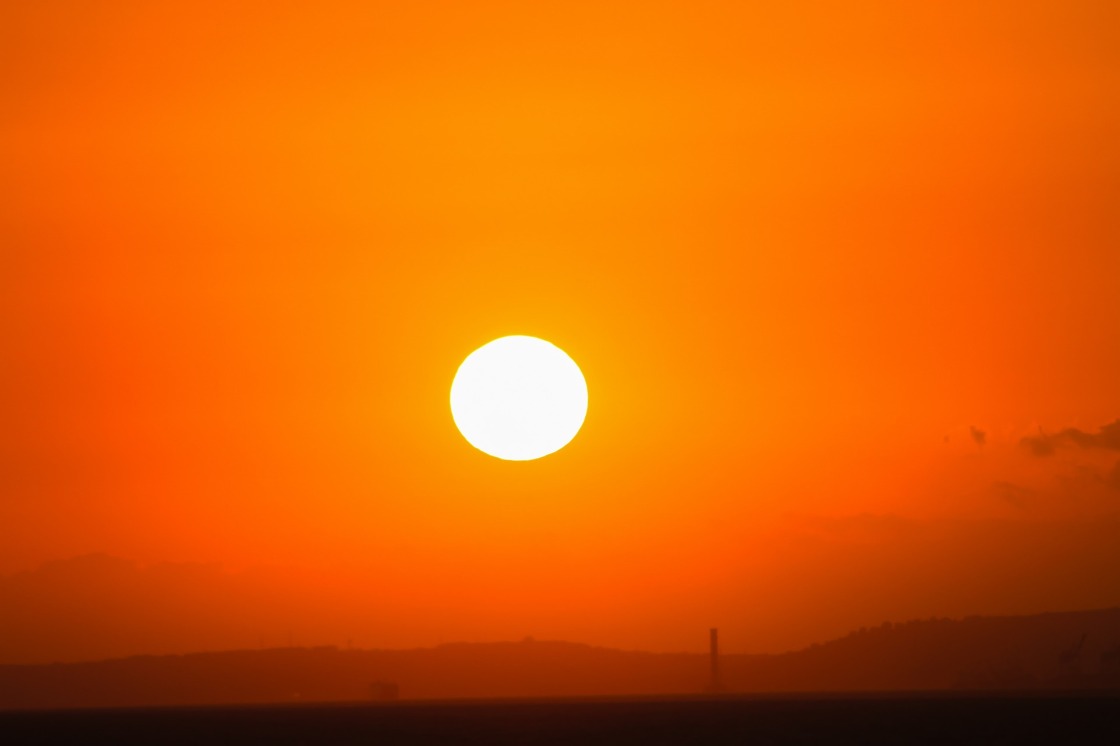 round sunset orange